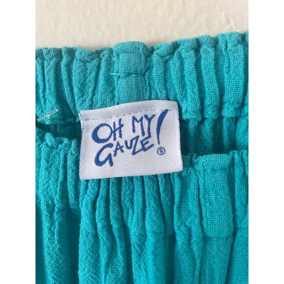 Oh My Gauze! Sammy Pants Pull On Cropped Wide Leg Beachy Lagenlook Boho XXL - Picture 2 of 6